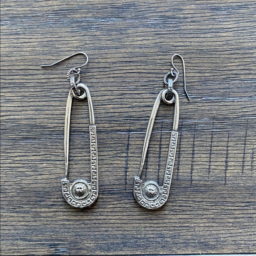 Silver Safety Pin Earrings